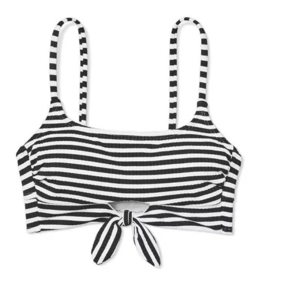Juniors Texture Front Tie Bralette Bikini top - Picture 1 of 2